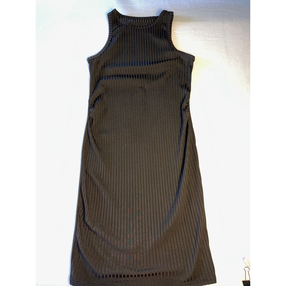 SHEIN Women Black Ribbed Knit Sleeveless Bodycon Midi Dress Size Large L